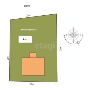 Дом 122м², 2-этажный, участок 4 сот.