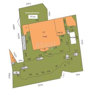 Дом 532м², 3-этажный, участок 10 сот.