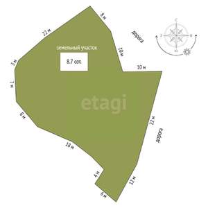 Дом 169м², 3-этажный, участок 8 сот.