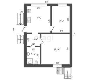 Дом 92м², 2-этажный, участок 3 сот.