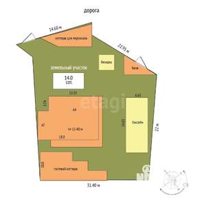 Дом 606м², 4-этажный, участок 15 сот.