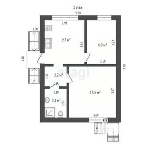 Дом 92м², 2-этажный, участок 3 сот.