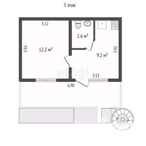 Дом 66м², 3-этажный, участок 2 сот.
