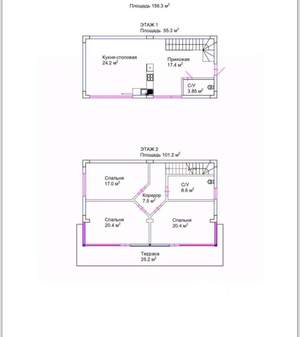 Дом 156м², 2-этажный, участок 3 сот.