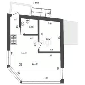 Дом 86м², 3-этажный, участок 1 сот.