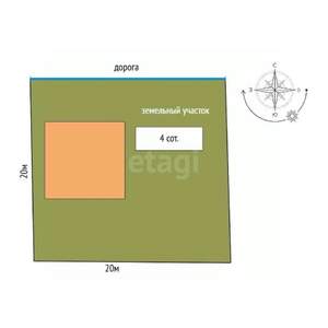 Дом 103м², 2-этажный, участок 4 сот.