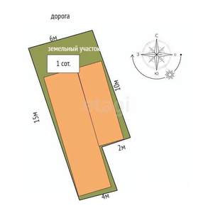 Дом 134м&sup2;, 3-этажный, участок 1 сот.  