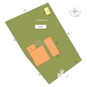 Дом 120м&sup2;, 2-этажный, участок 4 сот.  