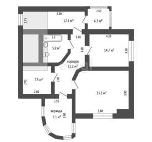 Дом 185м², 2-этажный, участок 6 сот.  