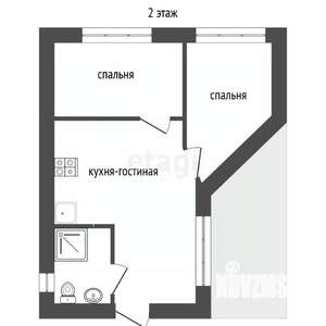 Дом 80м&sup2;, 2-этажный, участок 6 сот.  