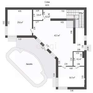 Дом 581м², 3-этажный, участок 5 сот.  