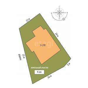 Дом 214м², 2-этажный, участок 4 сот.  