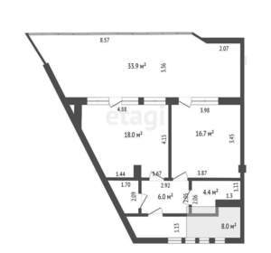 Дом 170м², 2-этажный, участок 1 сот.  