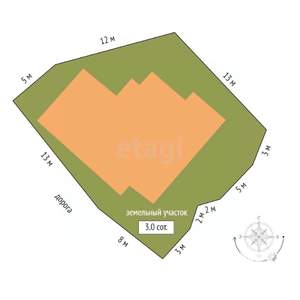 Дом 264м&sup2;, 3-этажный, участок 3 сот.  