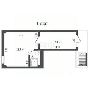 Таунхаус 73м², 3-этажный, участок 1 сот.  