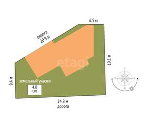 Дом 306м&sup2;, 3-этажный, участок 4 сот.  