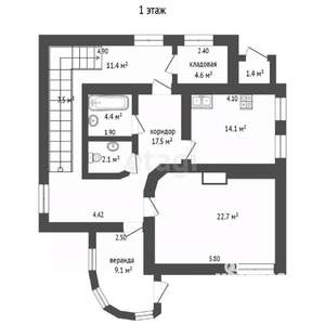 Дом 185м², 2-этажный, участок 6 сот.  