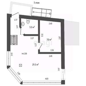 Дом 86м², 3-этажный, участок 1 сот.  