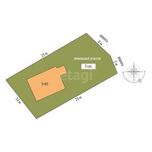 Дом 81м², 2-этажный, участок 3 сот.  