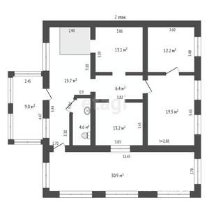 Дом 351м², 2-этажный, участок 6 сот.  