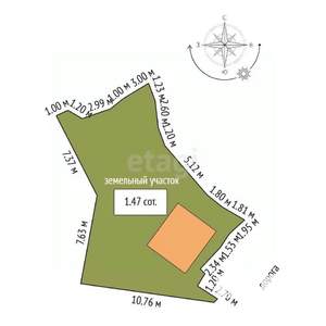 Дом 108м², 3-этажный, участок 1 сот.  