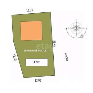 Дом 78м&sup2;, 1-этажный, участок 4 сот.  