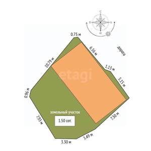 Дом 174м&sup2;, 3-этажный, участок 2 сот.  