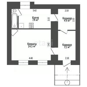 Дом 36м&sup2;, 1-этажный, участок 6 сот.  