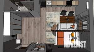 1-к квартира, посуточно, 30м2, 1/1 этаж