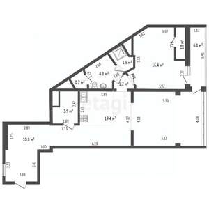 2-к квартира, на длительный срок, 88м2, 4/8 этаж