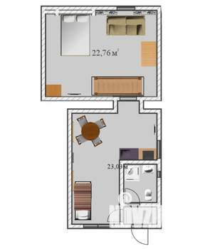 1-к квартира, посуточно, 42м2, 1/3 этаж