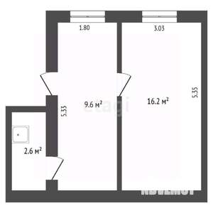 1-к квартира, вторичка, 28м2, 1/2 этаж