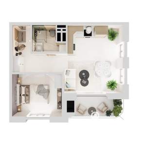 1-к квартира, вторичка, 55м2, 6/19 этаж