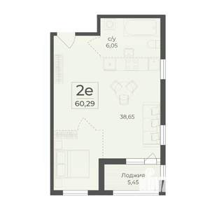 2-к квартира, вторичка, 60м2, 3/15 этаж