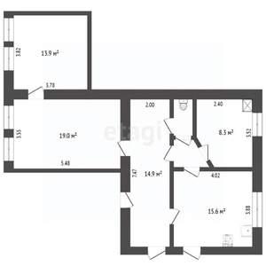 2-к квартира, вторичка, 35м2, 2/4 этаж