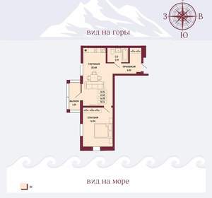 1-к квартира, вторичка, 47м2, 6/17 этаж