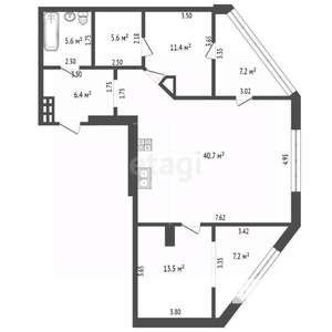3-к квартира, вторичка, 97м2, 3/5 этаж