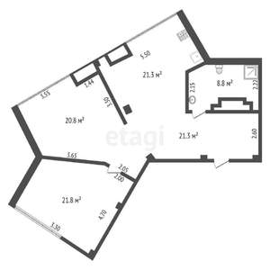 2-к квартира, вторичка, 94м2, 10/11 этаж