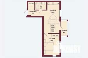 1-к квартира, вторичка, 47м2, 8/16 этаж