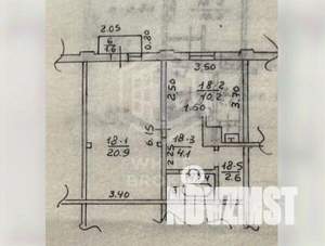 1-к квартира, вторичка, 40м2, 2/5 этаж