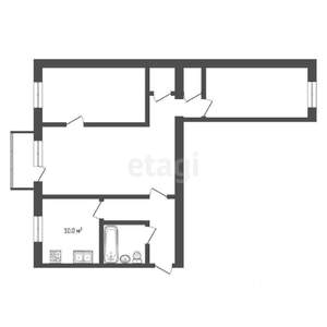 3-к квартира, вторичка, 60м2, 2/5 этаж