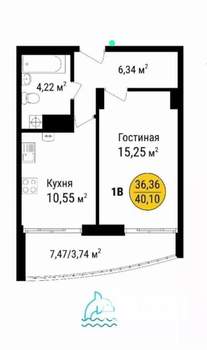 1-к квартира, вторичка, 38м2, 3/10 этаж