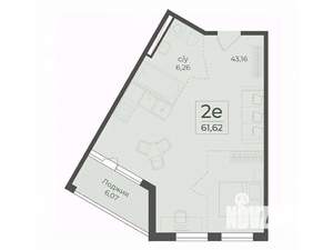 Студия квартира, строящийся дом, 62м2, 2/7 этаж