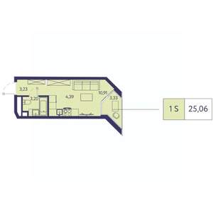 1-к квартира, вторичка, 25м2, 10/20 этаж