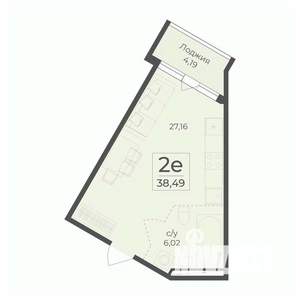 1-к квартира, строящийся дом, 38м2, 4/15 этаж