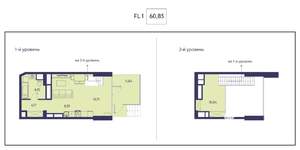 2-к квартира, вторичка, 61м2, 1/20 этаж