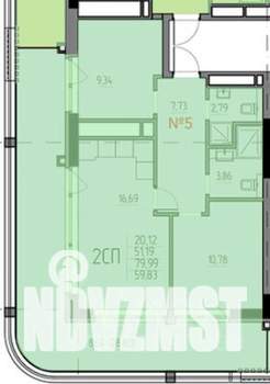 1-к квартира, вторичка, 80м2, 1/8 этаж