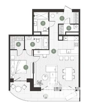 3-к квартира, строящийся дом, 92м2, 9/9 этаж