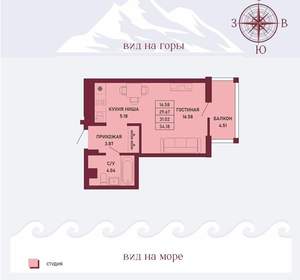 Студия квартира, вторичка, 31м2, 12/17 этаж