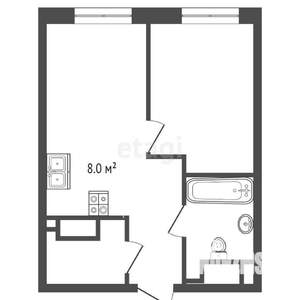 1-к квартира, вторичка, 44м2, 8/10 этаж